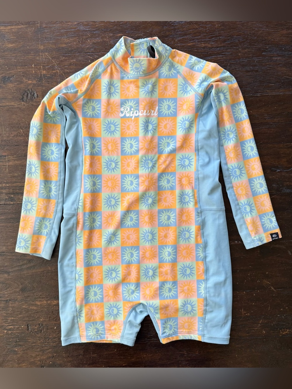 Rip Curl Girls Long Sleeve One Piece Surf Suit Rash Guard 7/8
